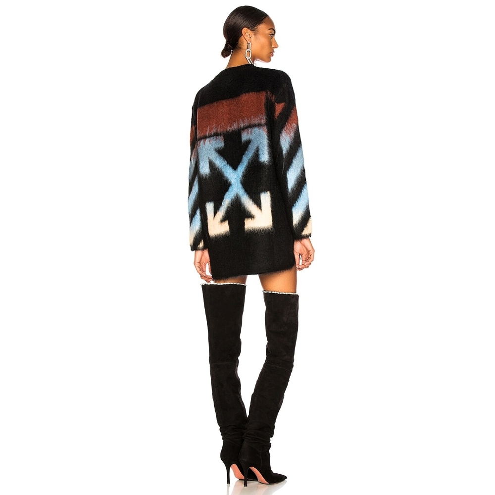 OFF-WHITE Diag Brushed Gradient Arrows Mohair Crewneck Sweater